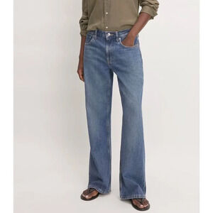 Everlane The Slouch Bootocut Jeans High Waist Ricky Wash Med Blue Denim Size 31